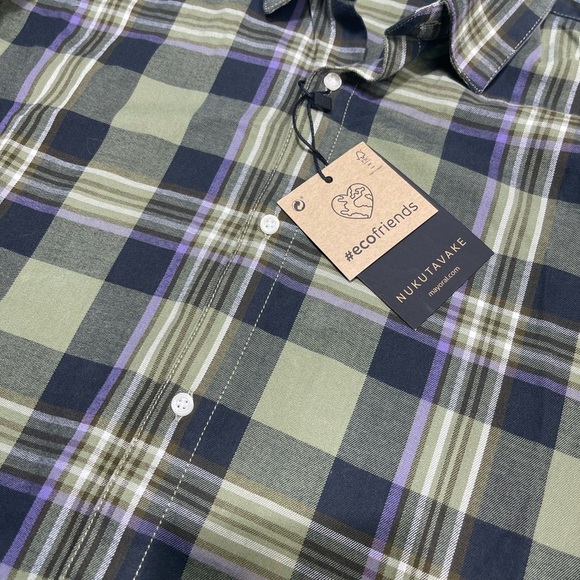 NWT Nukutavake Mayoral Button Down Dill Plaid Shirt 16 - Picture 3 of 4